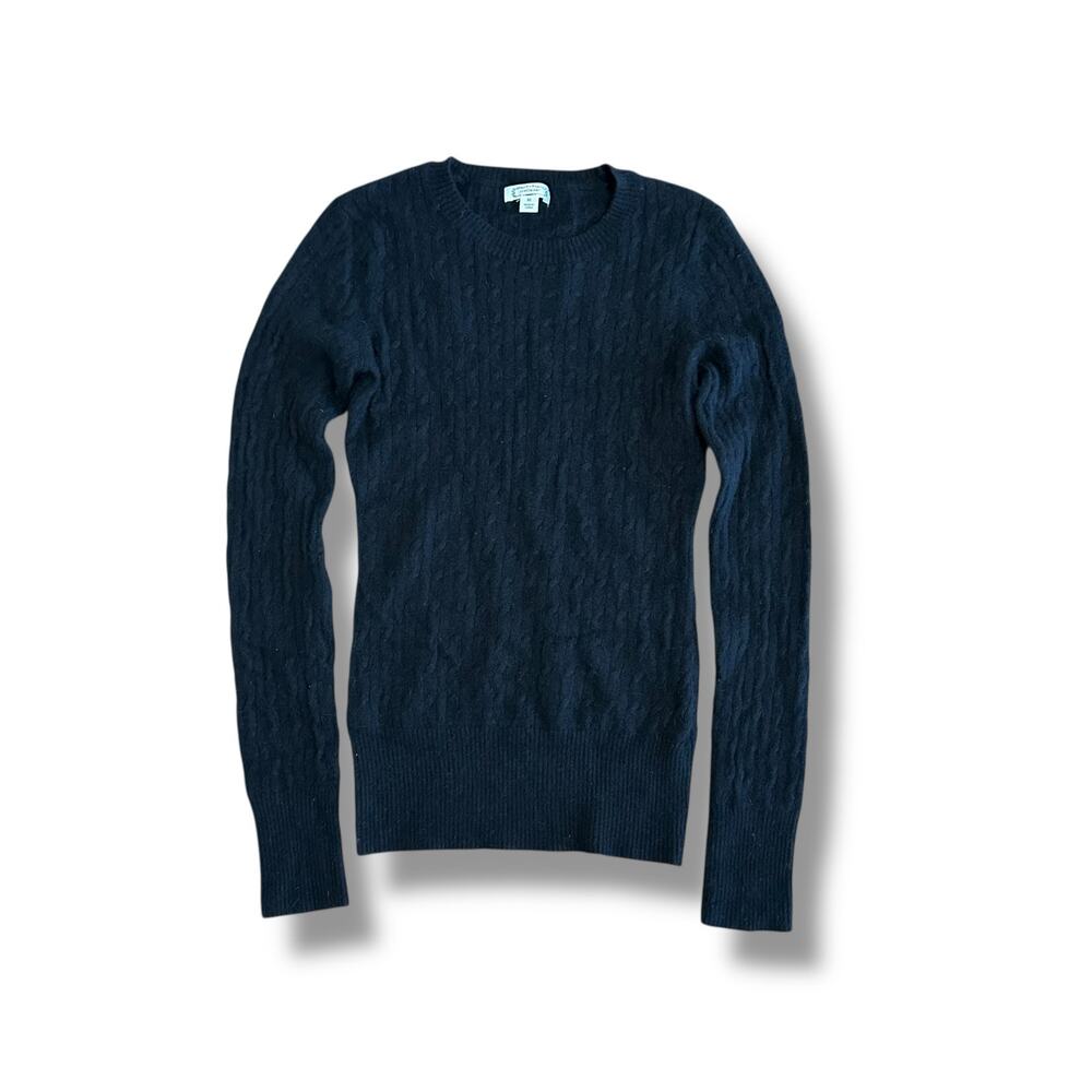 Aphorism Black Angora Rabbit Hair‎ Wool Blend Cable Knit Sweater Medium